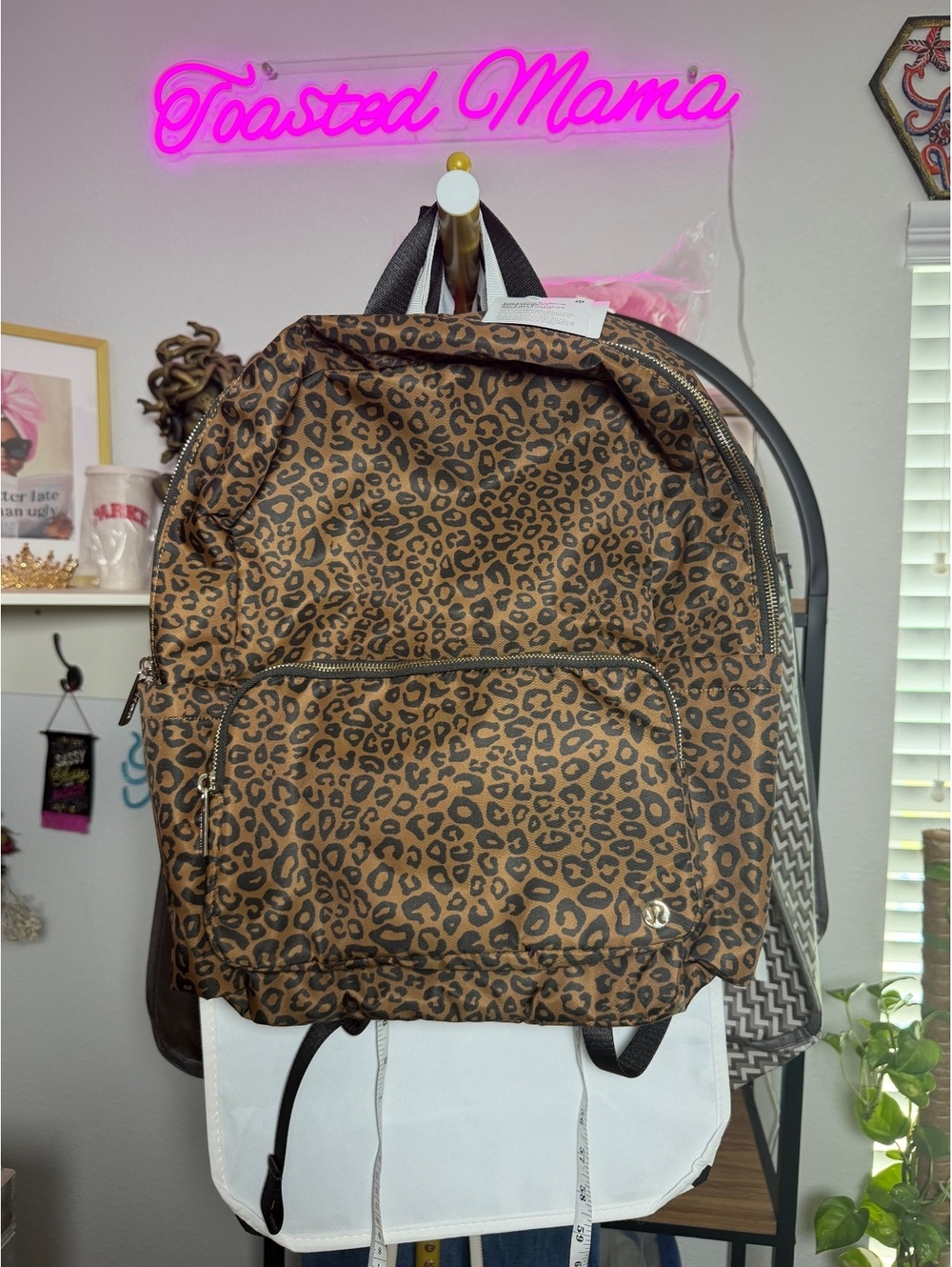 Rare Lululemon Leopard Print Everywhere Backpack & Gold Metal Hardware NWT